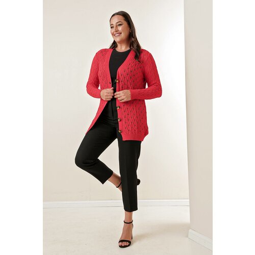 By Saygı V-Neck with Buttons at the Front,Comfortable fit Mercerized Cardigan Slike