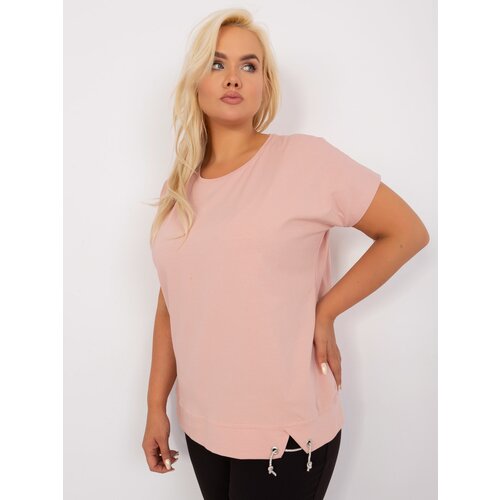 Fashion Hunters Light pink women's cotton blouse plus size Slike