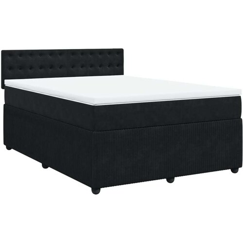 VidaXL Krevet s oprugama i madracem crni 140 x 190 cm bar&amp;scaron;unasti Slike