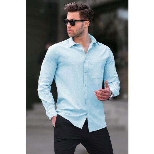 Madmext Blue Regular Fit Men's Shirt 5592 Cene