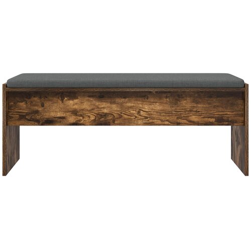  Klupa za hodnik s jastukom Dimljeni hrast 103 x 38 x 40 cm Slike