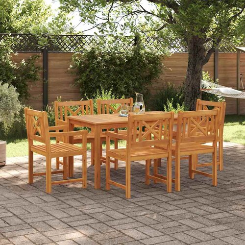  Vrtni set za objed 7 kom. 6-sjedala Smeđa Čvrsto drvo akacije 180 x 90 x 74 cm Cijene