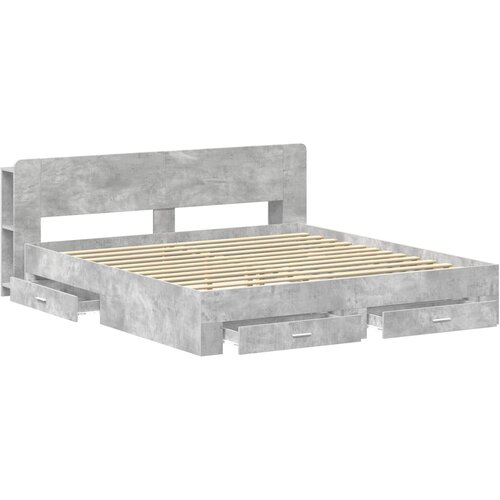  Okvir kreveta s pohranom Betonska siva 200 x 200 cm Slike