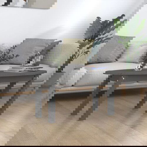 VidaXL Stolić za kavu sivi 80 x 40 x 35 cm od masivne borovine Slike