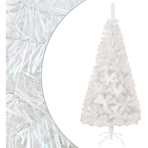 VidaXL Umetna novoletna jelka z mavričnimi konicami bela 240 cm PVC Slike