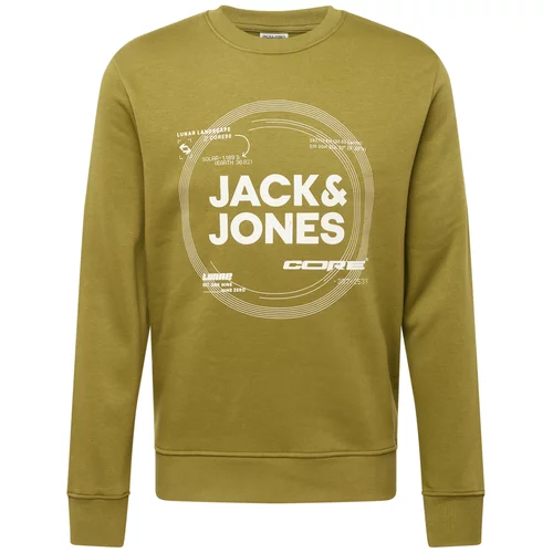 Jack & Jones Sweater majica 'PILOU' maslinasta / bijela