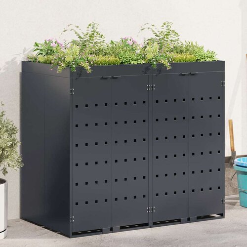 vidaXL Skladi&scaron;tenje kanti za 2 kante Antracit 136 x 77,5 x 121,5 cm Cijene