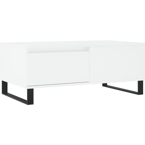 Maison Chic Klubska mizica - kavna mizica - Nizka mizica bela 90x50x36,5 cm inženirski les, (21754834) Cene