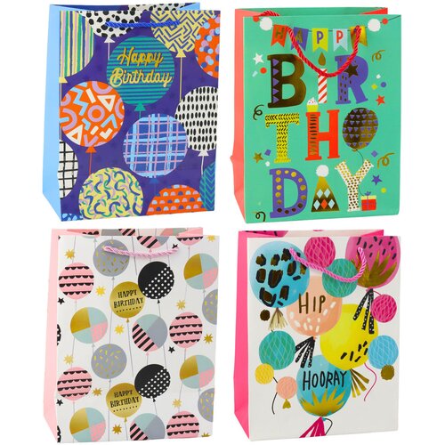  Paper Gift Bag Birthday Patterns 23 x 18 x 10.5 cm Slike