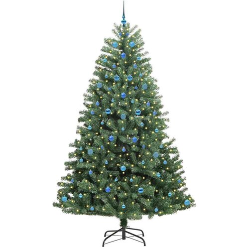 VidaXL Umjetno božićno drvce s nogom Zelena 240 cm PVC i metal Slike