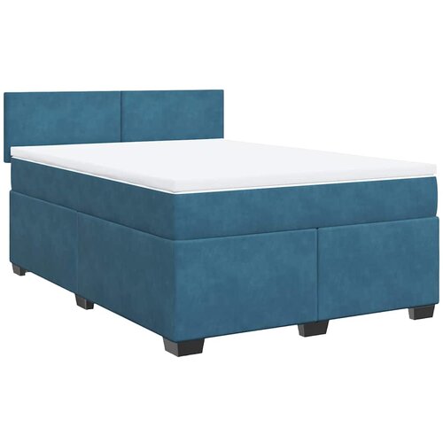 Maison Chic Box spring postelja - Vzmetna postelja z vzmetnico temno modra 140x190cm žamet SL23298, (21880664) Cene
