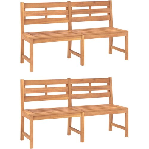  3-dijelni vrtni blagovaonski set od masivne tikovine Smeđa 180 cm table length Slike