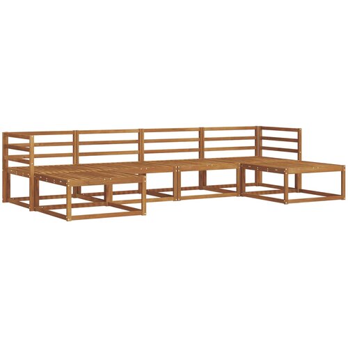  Set vanjskih sofa 6 kom. Prirodna Čvrsto drvo akacije Smeđa 325 x 162,5 x 73 cm Slike