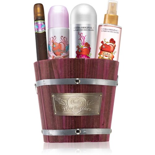 Cuba Heartbreaker darilni set parfumska voda 100 ml + deodorant 200 ml + sprej za telo 200 ml + parfumska voda 35 ml za ženske Slike