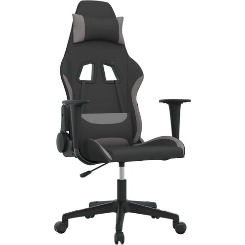 vidaXL Gaming stol črno in svetlo sivo blago Cene