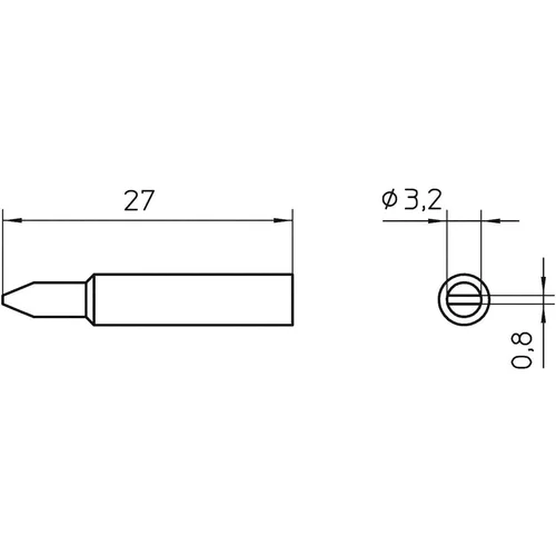 Weller Spajkalna konica v obliki dleta XNT C velikost konice 3.2 mm vsebuje 1 kos, (20394621)