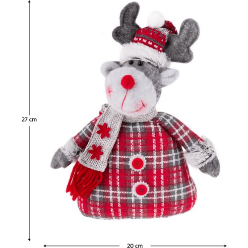 Kondela Božične dekorativne figure, komplet 4 kosov, tkanina, rdeča/siva/bela, DOLL Slike