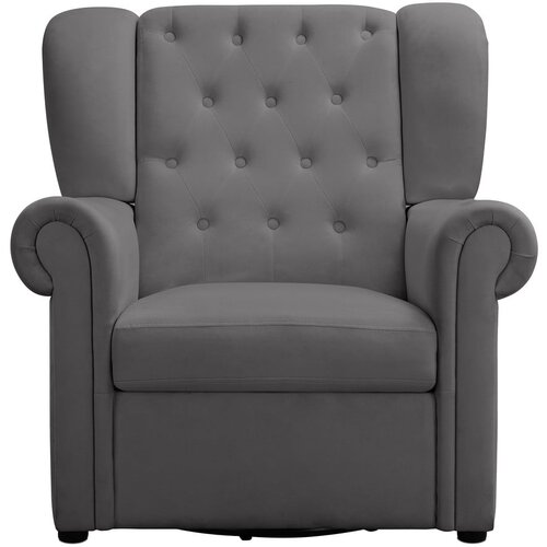 St&amp;oslash;raa Siv žameten gugalni chesterfield fotelj Lillyse &amp;ndash; Slike
