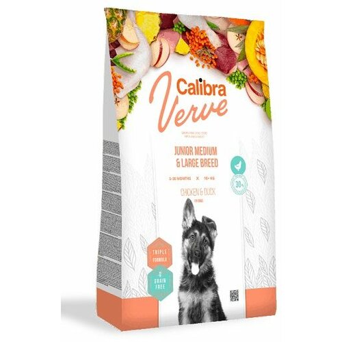 CALIBRA Dog Verve GF Junior Medium & Large Piletina & Pačetina, hrana za pse 2kg Slike