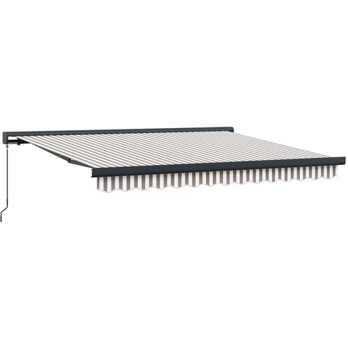 vidaXL Retraktilna tenda Svetlo siva in bela. 350 x 250 cm, (5000252726) Cene