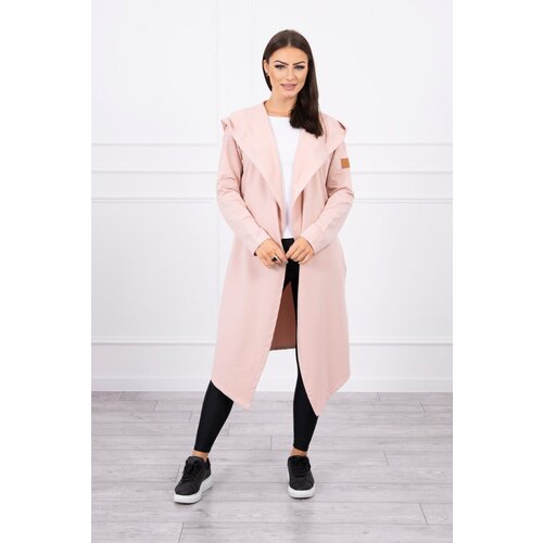 Kesi Long hooded cardigan dark powder pink Slike