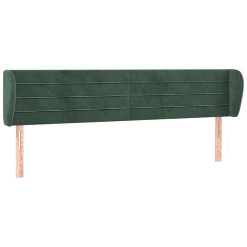 Maison Chic posteljno vzglavje - vzglavna omarica - nočna omarica z u&amp;scaron;esi temno zeleno 203x23x78/88 cm žamet, (21707964) Slike