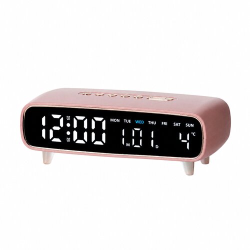 INF Večnamenska LED digitalna budilka s temperaturo in nočno lučko Pink, (5000562895) Cene