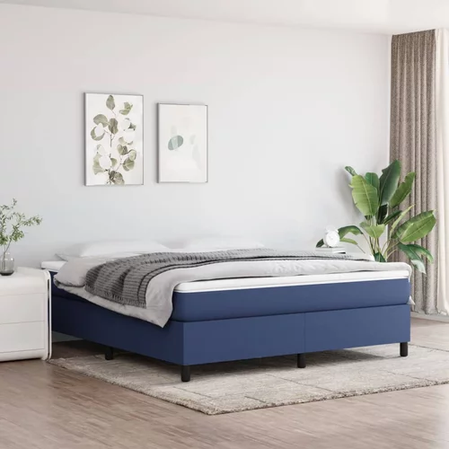 vidaXL okvir za krevet s oprugama plavi 160x200 cm od tkanine