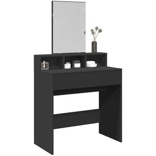 The Living Store Toaletna mizica z ogledalom črna 80x41x144,5 cm - Toaletna Mizica, (21428616) Slike