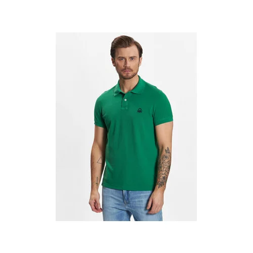 United Colors Of Benetton Polo majica 3089J3178 Zelena Slim Fit