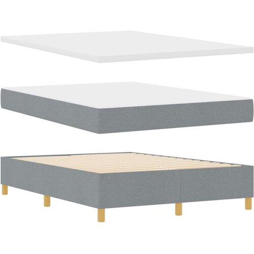  Krevet s box springom s madracem svjetlosiva 140x190 cm tkanina Slike