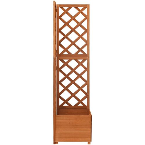 VidaXL kutna sadilica s re&amp;scaron;etkom 40 x 40 x 150 cm od masivne jelovine Slike