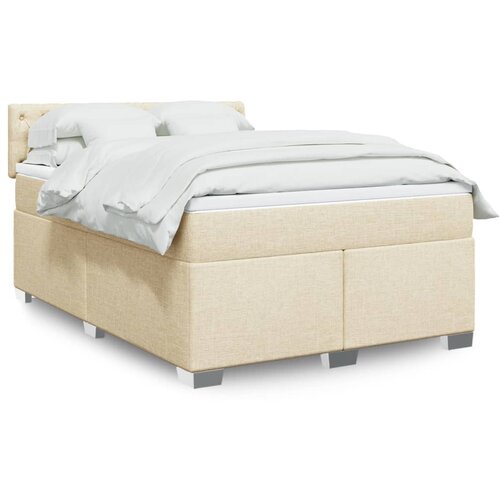  Krevet s oprugama i madracem krem 140x200 cm od tkanine Cijene