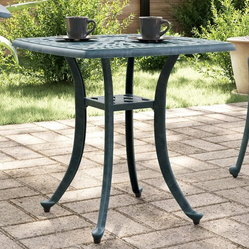 vidaXL Vrtna miza zelena 53x53x53 cm liti aluminij Cene