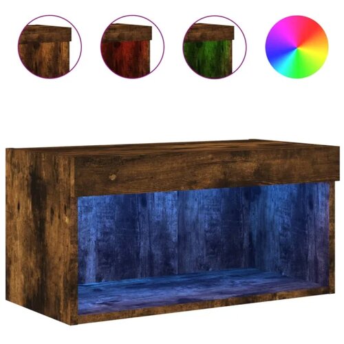 vidaXL TV ormarić s LED svjetlima boja dimljenog hrasta 60x30x30 cm Cijene