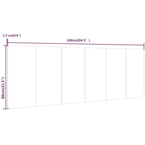  Uzglavlje za krevet bijelo 240x1 5x80 cm od konstruiranog drva Slike