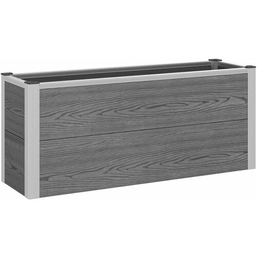 vidaXL Vrtna visoka greda Siva 100 x 30 x 22 cm WPC in aluminij, (5000287783) Cene