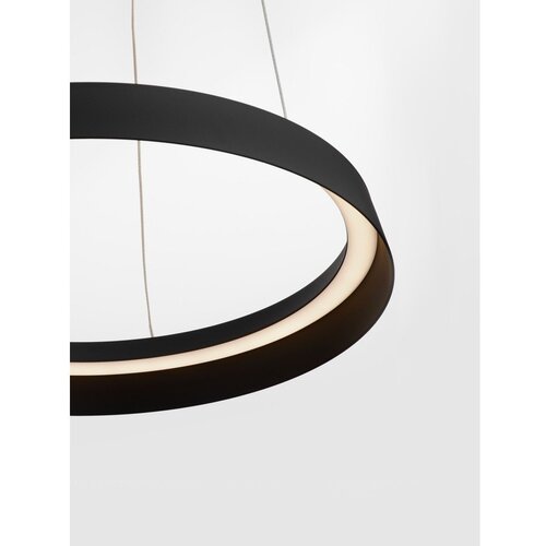 Nova Luce Mat črna aluminijasta LED zatemnitvena viseča svetilka s senčilom iz akrilnega stekla &amp;oslash; 45 cm Ormi &amp;ndash; Slike