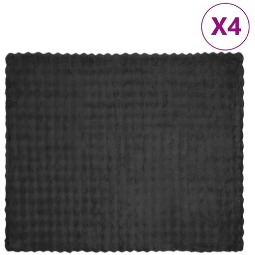 vidaXL Dežnik iz umetnega zajčjega krzna 4 pcs Temno siva 220 x 240 cm Cene