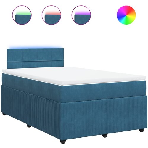 vidaXL Box spring postelja z vzmetnico modra 120x190 cm žamet, (21306415) Cene