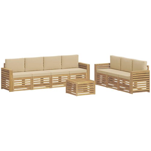  Setovi sofa 8 kom. Bijela i bež Poliester Slike