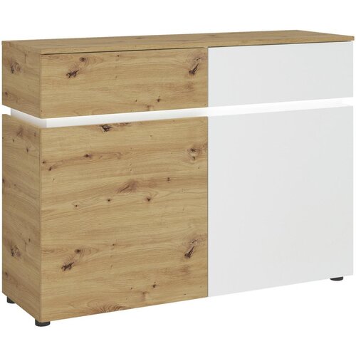 Modern Living &Scaron;iroka Komoda Luci, Bela, Barva Hrasta Cene