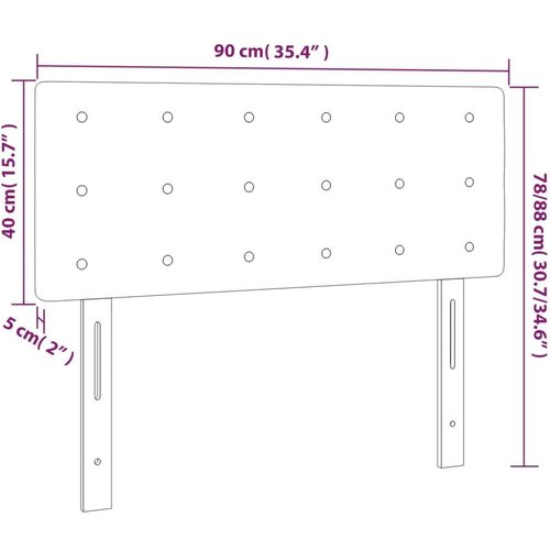  Uzglavlje crno 90 x 5 x 78/88 cm od umjetne kože Slike