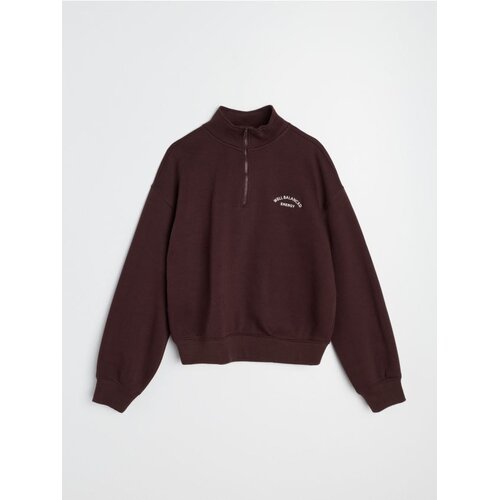 Sinsay Pamučna half-zip dukserica s vezenim natpisom Slike