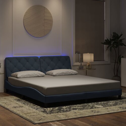 Furnova Posteljni okvir z LED lučkami temno siv 180x200 cm žamet, (21934461) Slike