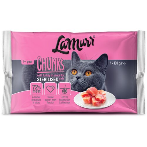 lamur r sosići za sterilisane mačke, ćuretina, 4x100g Cene