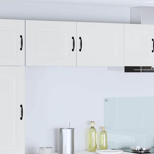 vidaXL Zidni kuhinjski ormarić s policom 2 pcs Visoki sjaj bijela Cijene