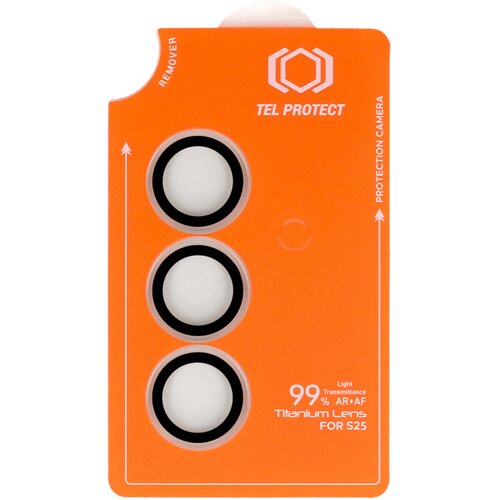  Kaljeno staklo Tel Protect Titanium Lens 99% AR na kameri za Samsung Galaxy S25 Plus transparent (leće 3 kom.) Slike
