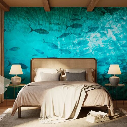  Foto tapeta - A shoal of dark fish 250x175 Standard Slike