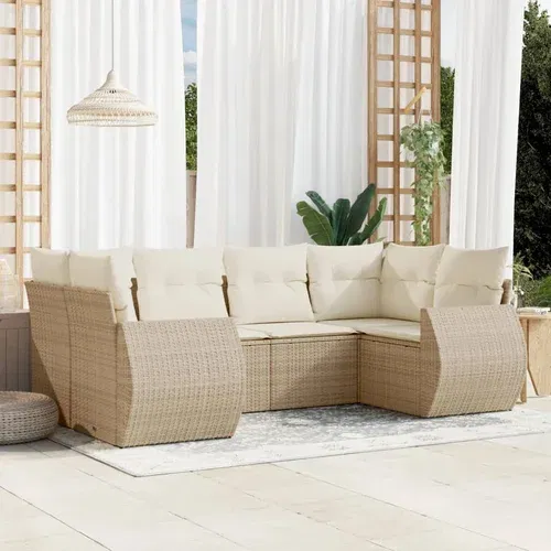  6-dijelni set vrtnih sofa s jastucima bež od poliratana